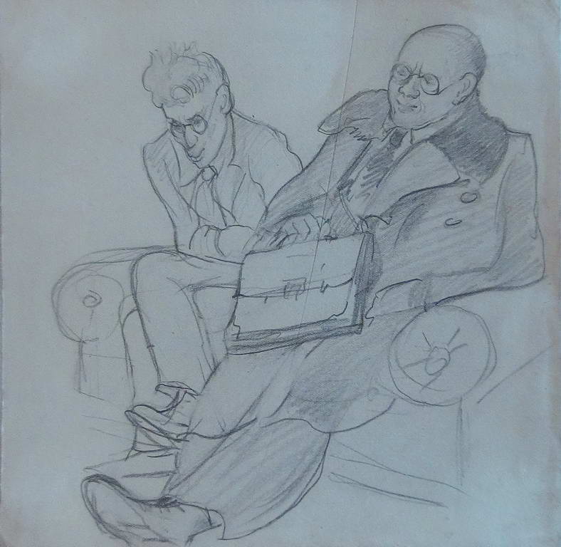 "На диване" Рисунок И.Н. Потехина бумага, карандаш.