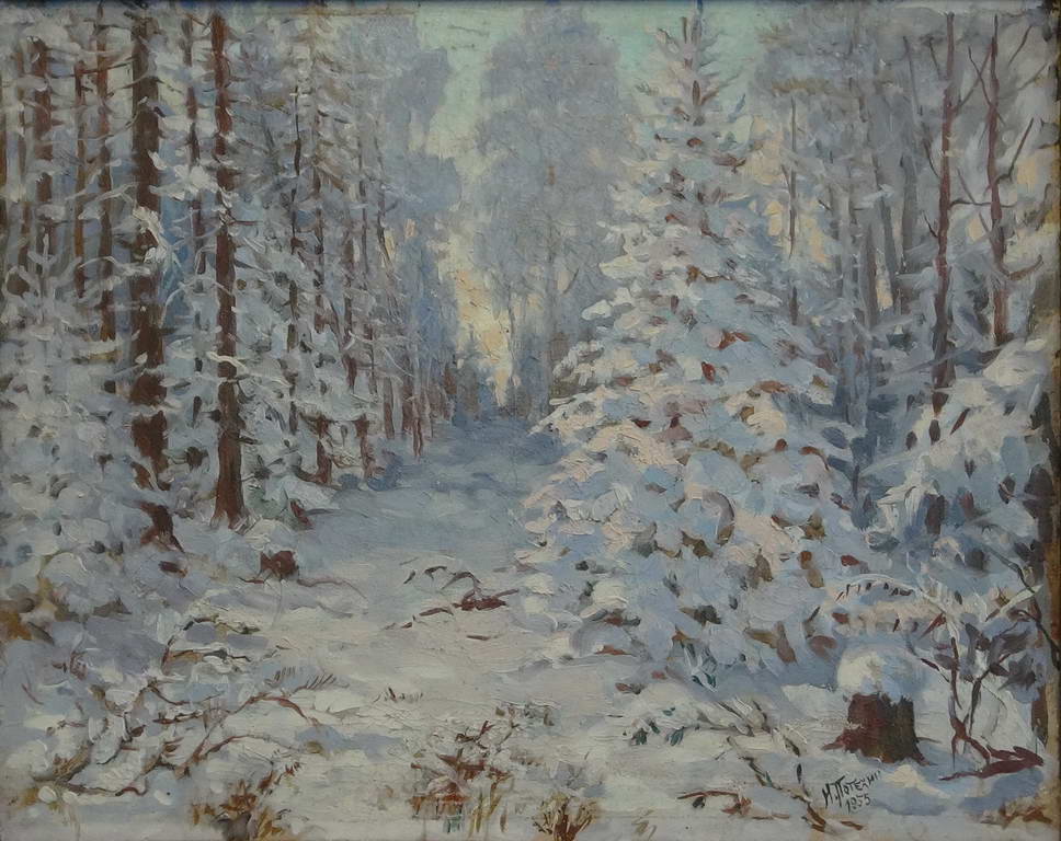 Картина И.Н. Потехина "Зимний лес"