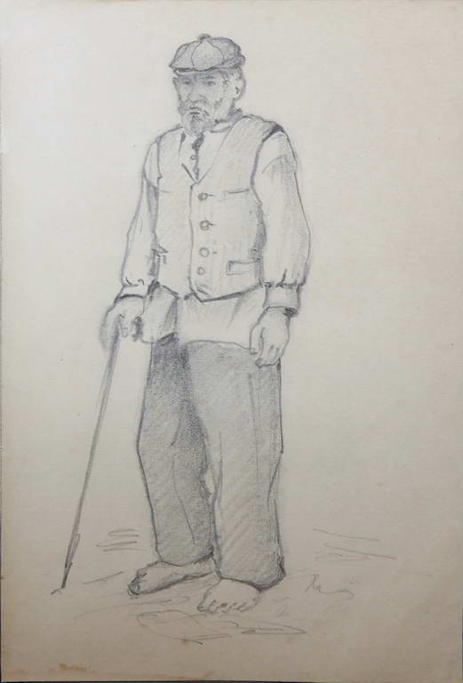 Углич. В ожидании парома. 1922-1925 год. Рисунок И.Н. Потехина бумага, карандаш