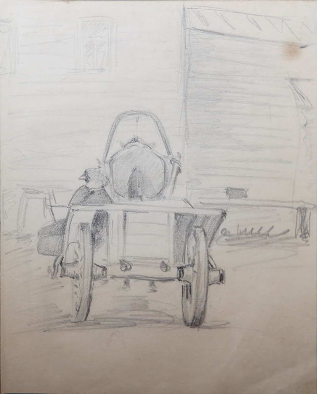 Углич. В ожидании парома. 1922-1925 год. Рисунок И.Н. Потехина