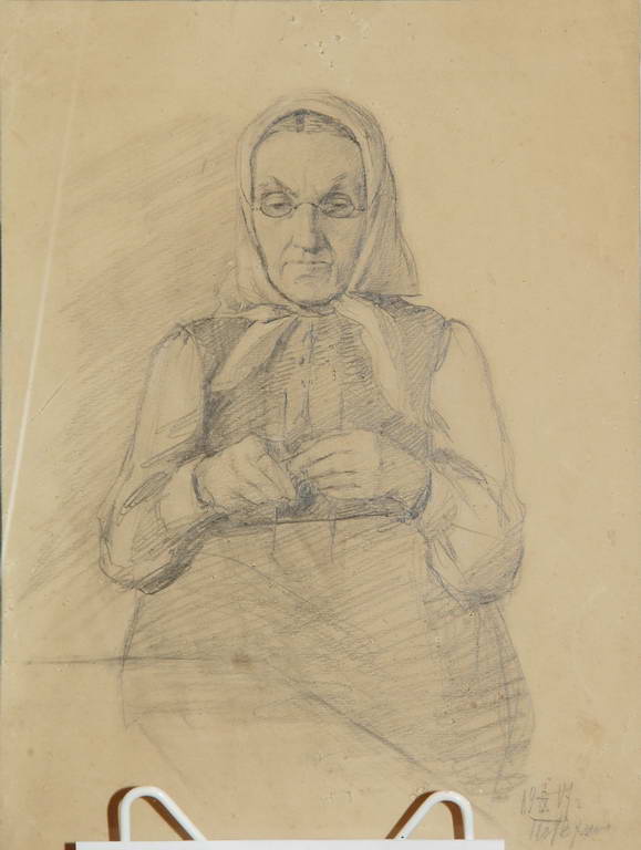 Потехина Анна Федоровна. Мать И. Н. Потехина (Беляева). Рисунок И.Н. Потехина 1917 год