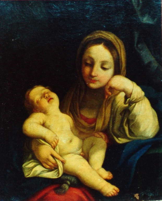 Мадонна со спящим младенцем х.м. XVIII в.