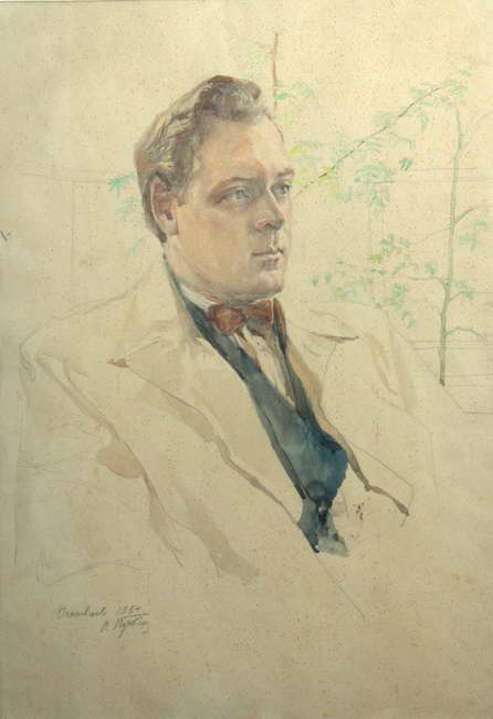 П. Д. Бучкин Портрет Огнивцева Бумага, Акварель 1954 г.